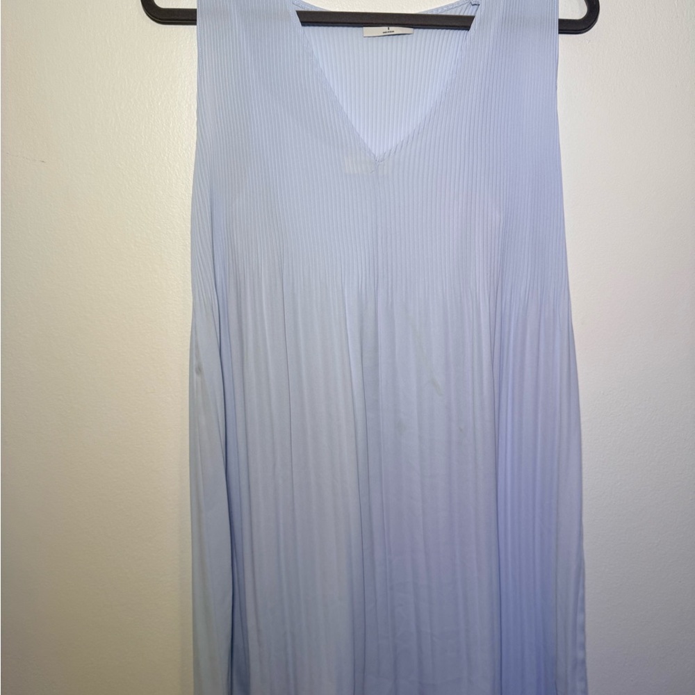 Aritzia Babaton Sky Blue Pleated Chiffon mini dress light blue